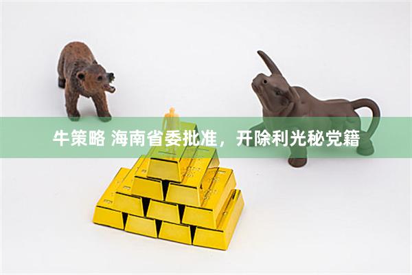 牛策略 海南省委批准，开除利光秘党籍