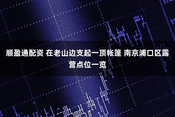 顺盈通配资 在老山边支起一顶帐篷 南京浦口区露营点位一览
