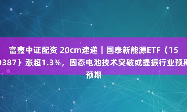 富鑫中证配资 20cm速递｜国泰新能源ETF（159387）涨超1.3%，固态电池技术突破或提振行业预期